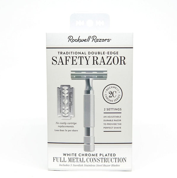 Rockwell Razors | 2C Adjustable Double Edge Safety Razor in White Chrome