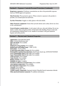 MSDS SHEETS for Barbicide Disinfectant Concentrate Liquid